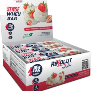 Sense WheyBar Morango com Chantilly Display 12x45gr - Absolut Nutrition