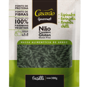 Massa GOURMET Fusilli Espinafre + Berinjela + Pimenta Chilli 300gr - Casarão