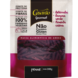 Massa GOURMET Penne Beterraba + Banana Verde + Pimenta Caiena 300gr - Casarão