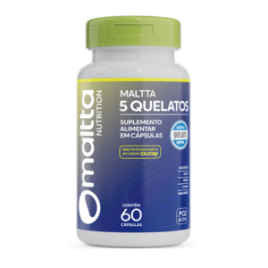 Maltta 5 Quelatos: Magnésio + Zinco + Ferro + Cromo +Manganês 780mg / 60 Cápsulas - Duom