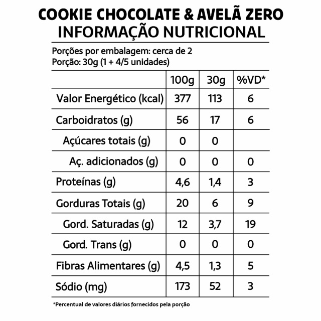 Cookies Avelã e Chocolate Sem Açúcar Display 10x67gr – Belive - Image 5