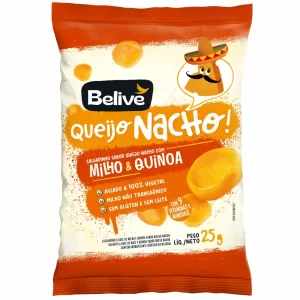 Salgadinho de Milho e Quinoa Sem Glúten Queijo Nacho 25gr – Belive