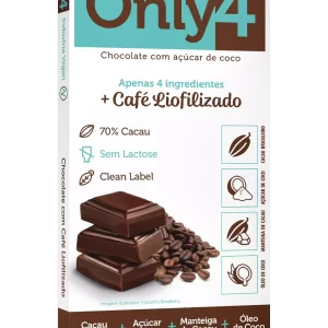 Only4 70% Cacau com Café Liofilizado / Display 6x70gr – Tudo Zero Leite