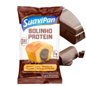 Bolinho Protein Baunilha com Recheio de Chocolate Zero Display 12x55gr – SuaviPan