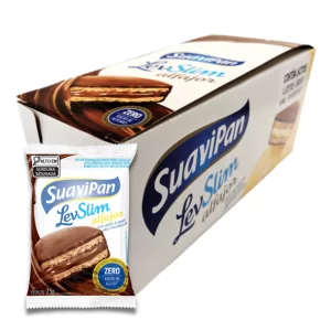 Alfajor LevsLim Com Recheio Ganache de Chocolate ao Leite Zero / Display 12x25gr – SuaviPan