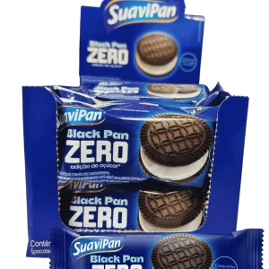 Biscoito Recheado Black Pan Chocolate Com Recheio Baunilha Zero / Display 12x36gr – SuaviPan