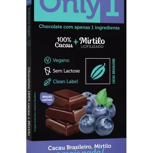 Only1 100% Cacau Com Mirtilo Zero Adição Açúcar / Display 6x70gr – Tudo Zero Leite