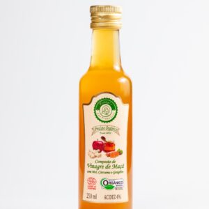 Vinagre de Maçã Com Mel, Cúrcuma e Gengibre Orgânico 4% de Acidez / 250ml – São Francisco