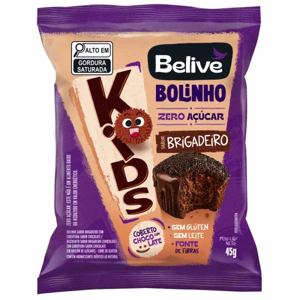 Bolinho de Brigadeiro com Cobertura de Chocolate Granulado KIDS / Display 10x45gr - Belive - Imagem 2