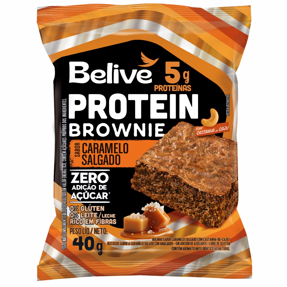 Brownie Protein Caramelo Salgado / Display 10x40gr – Belive - Imagem 2