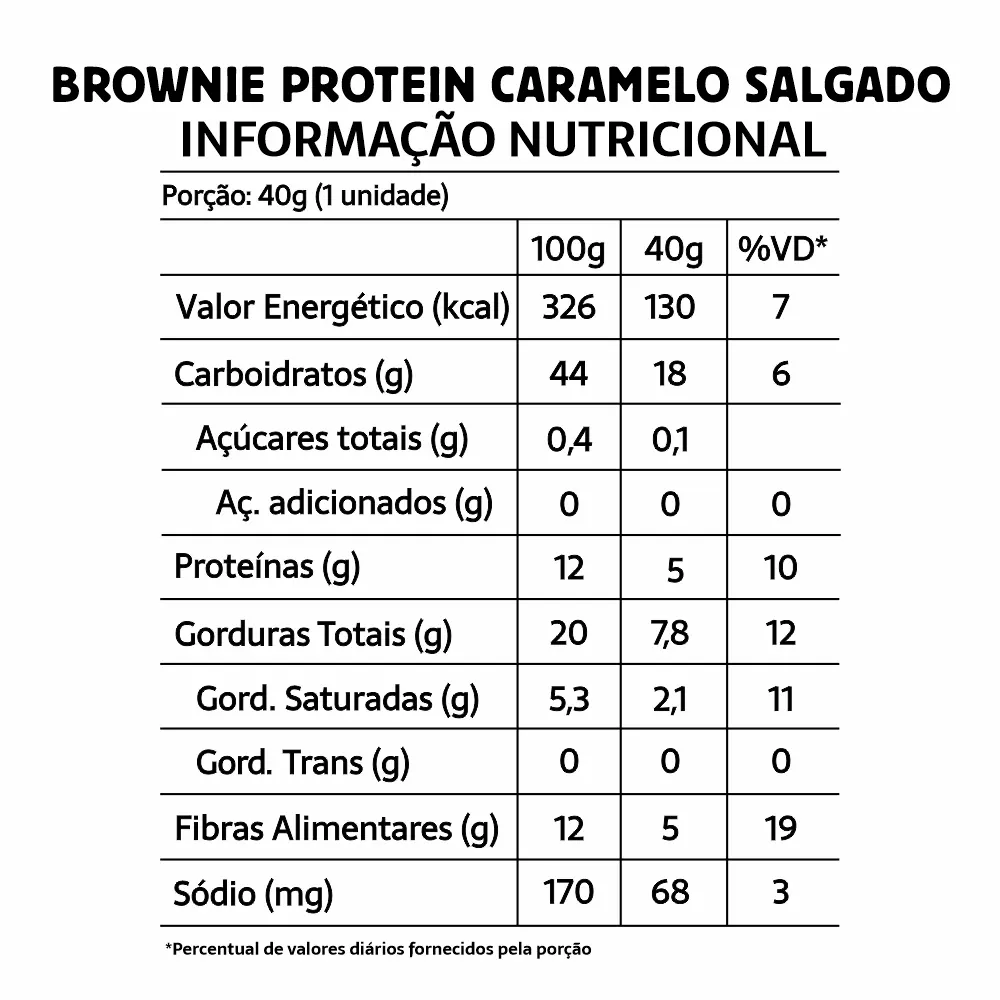 Brownie Protein Caramelo Salgado / Display 10x40gr – Belive - Imagem 3