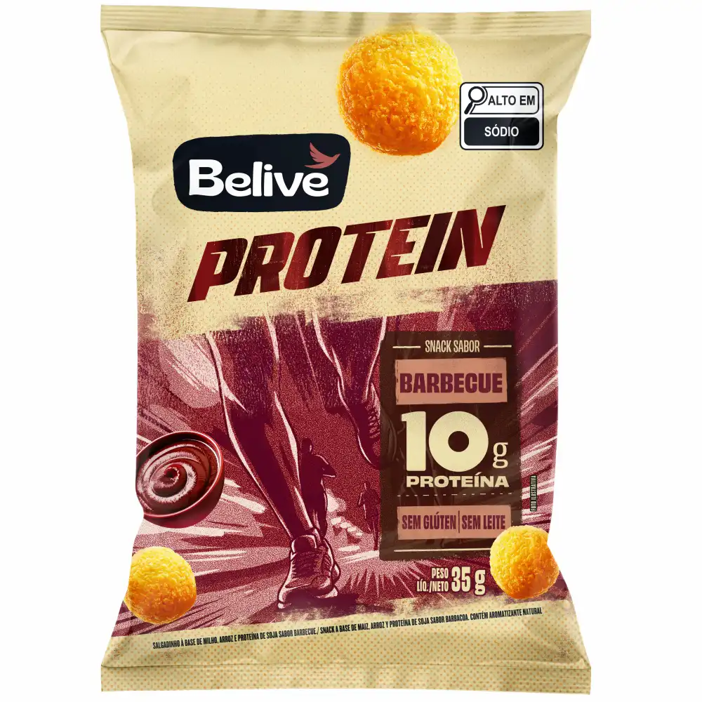 Snack Protein Sem Glúten e Leite Sabor Barbecue 35gr – Belive