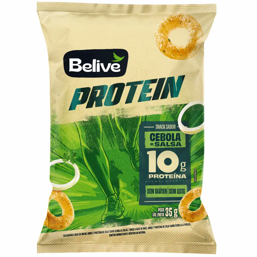 Snack Protein Sem Glúten e Leite Sabor Cebola e Salsa 35gr – Belive