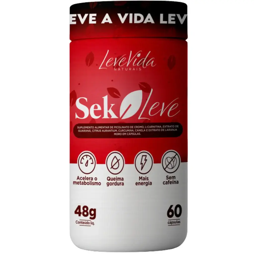 SEK LEVE: Picolinato de Cromo + L-Carnitina + Laranja Moro+ Canela + Guaraná + Laranja Amarga + Curcuma + Pimenta Preta / 60 Cápsulas - Absolut Nutrition