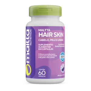 Maltta Hair Skin Cabelo, Pele e Unha - Ácido Pantotênico + Vitaminas e Minerais 550mg / 60 Cápsulas - Duom